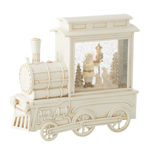J-Line boule de neige Locomotive - plastique - blanc