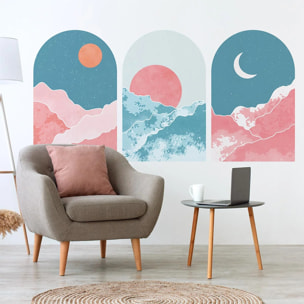Papier peint - Ambiance Sticker - 3 ARCHES REGARDE LA VIE EN ROSE - Intissé pré-encollé - 115x90cm