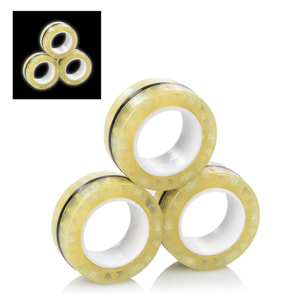 Magnetic Fidget Glow Rings, anelli magnetici, bagliore nel buio. Giocattolo antistress, ansia, concentrazione.