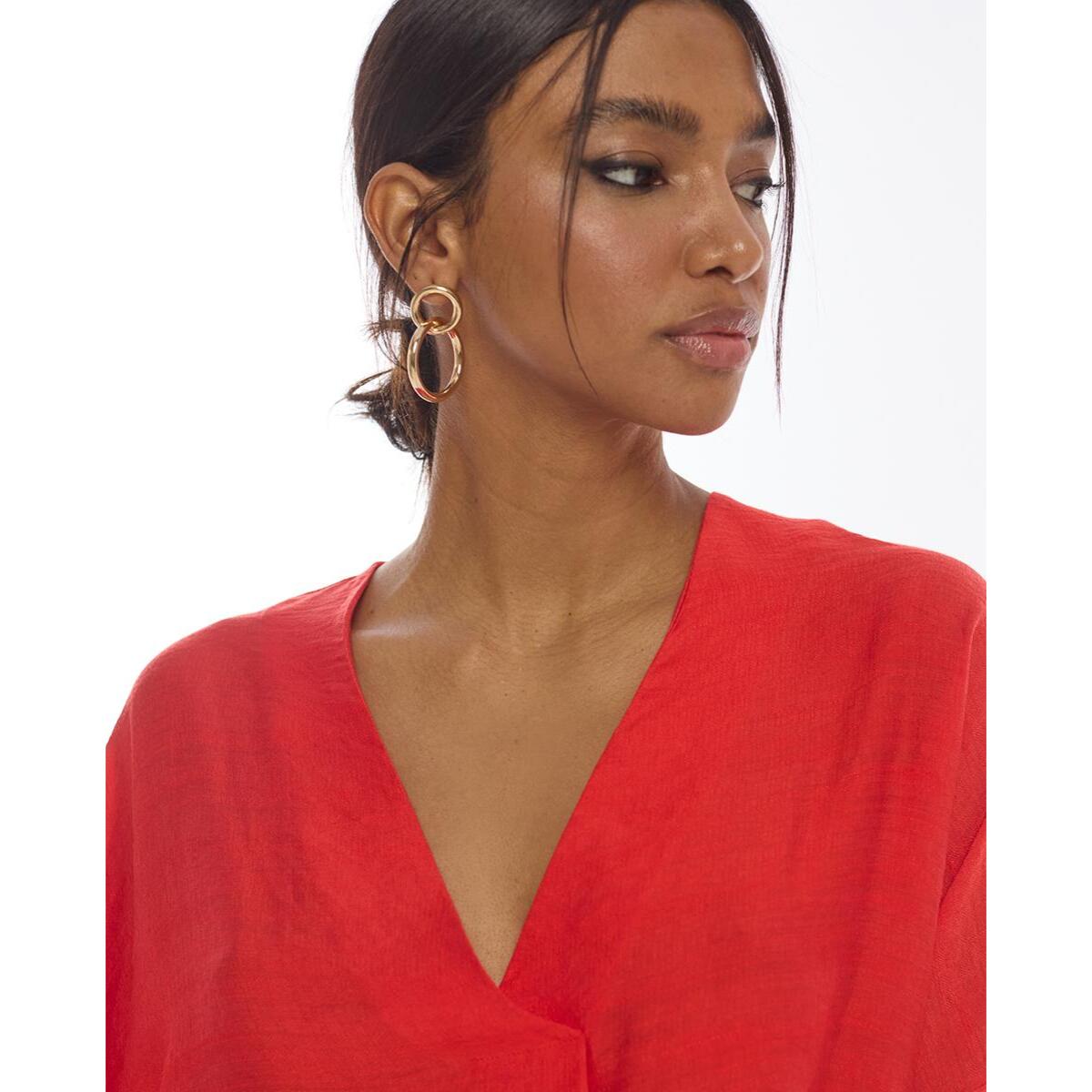 Camicetta a maniche corte con scollo a V