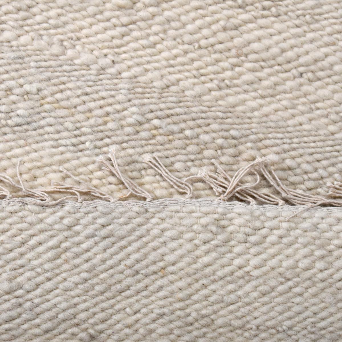 Tapis kilim Reversible Huku tissé à la main en laine beige motif berbère