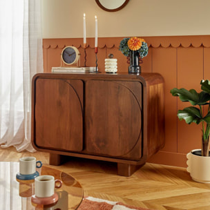Buffet Shelty rectangulaire 70x96cm 2 portes marron