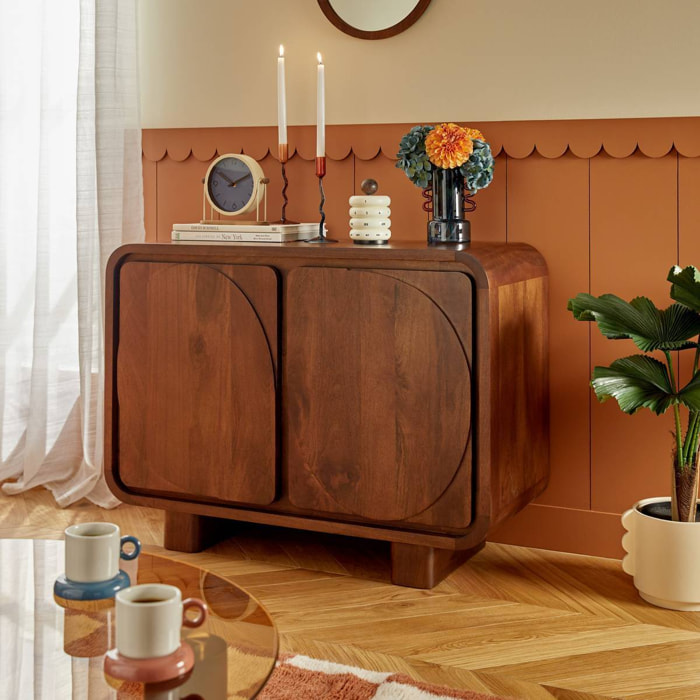 Buffet Shelty rectangulaire 70x96cm 2 portes marron
