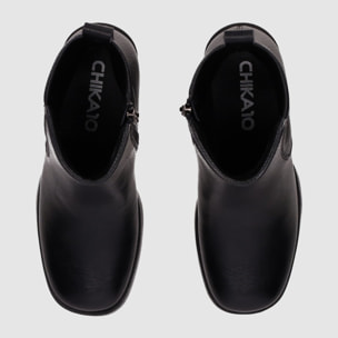 Botines de Piel - Negro - Tacón: 6 cm