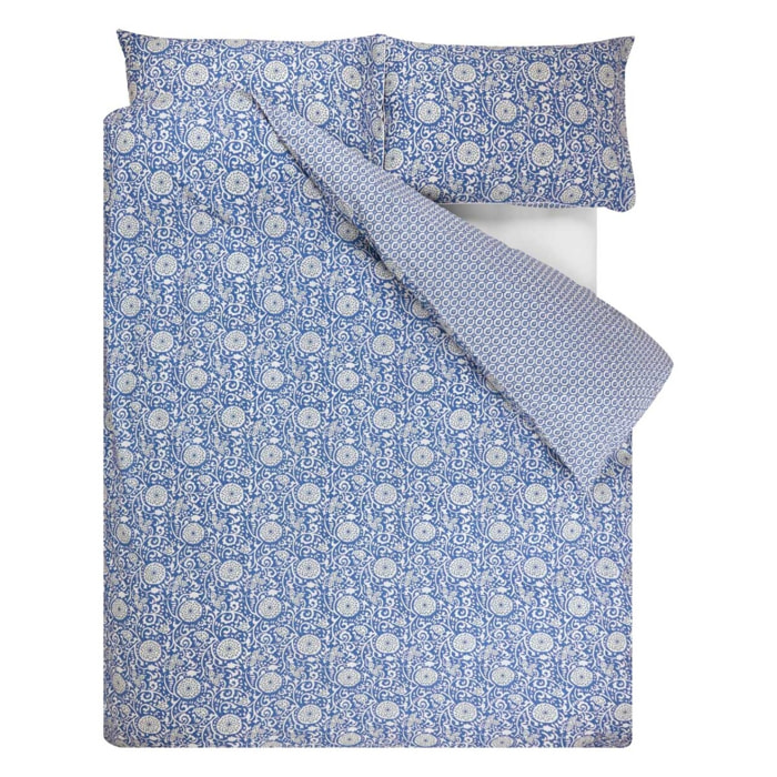 Housse de couette imprimée en percale de coton, SHAQUI PORCELAIN, Bleu Porcelain