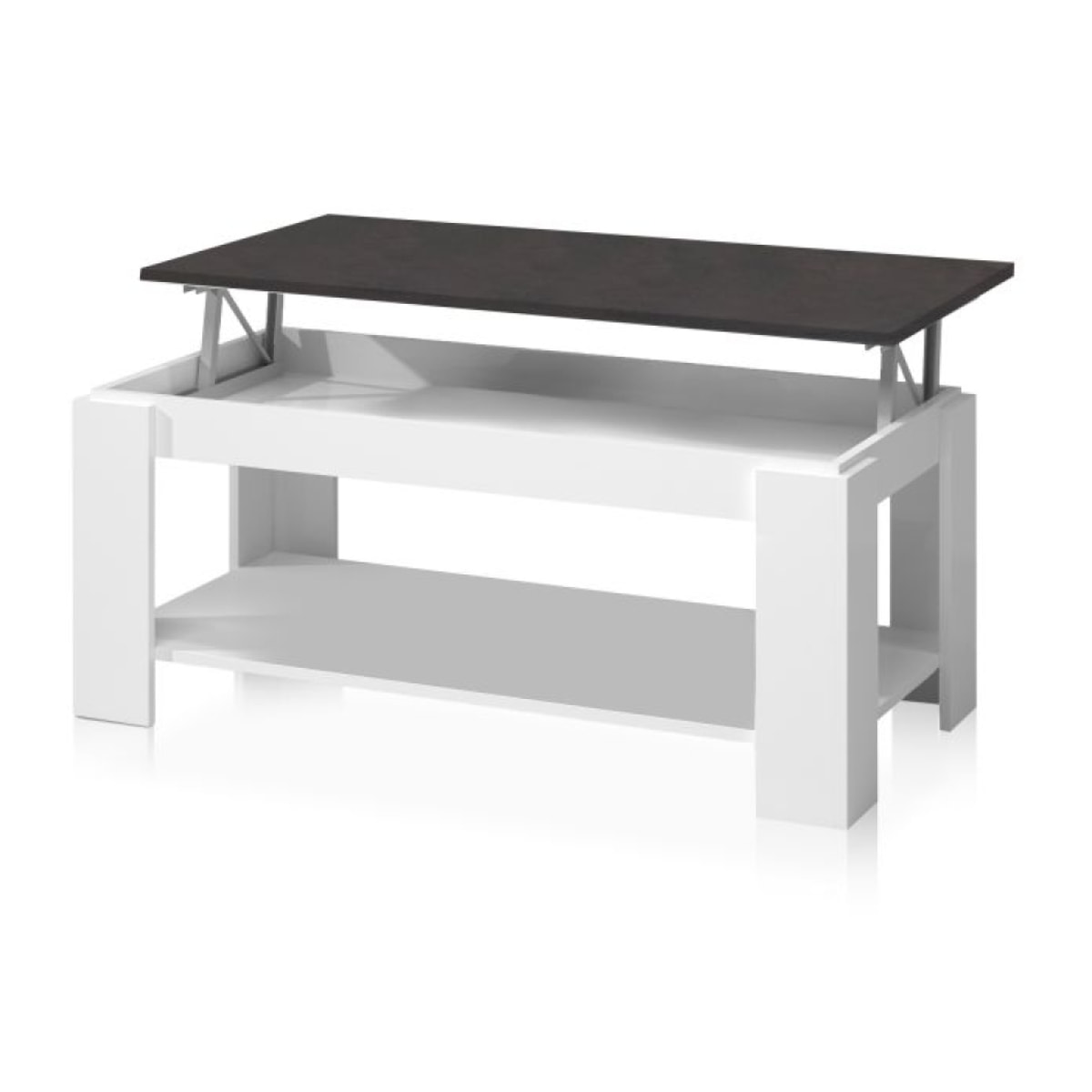 Mesa de centro elevable Lya Blanco Artik (Blanco Mate) - Óxido