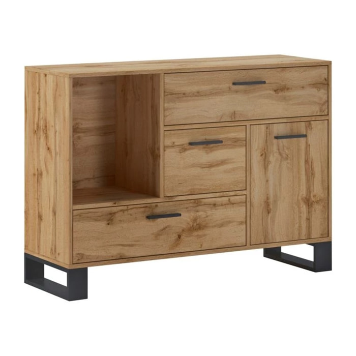 Aparador Raw Roble oscuro - Negro