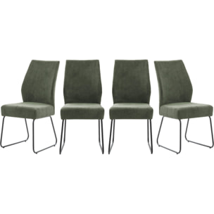 Lot de 4 chaises en velours côtelé - STUGA