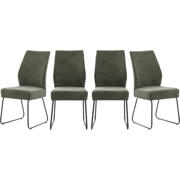 Lot de 4 chaises en velours côtelé - STUGA