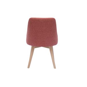 Chaises scandinaves en tissu effet velours texturé terracotta et bois clair (lot de 2) HIGGINS