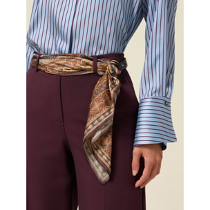 Oltre - Cinturón con foulard decorativo - Marrón