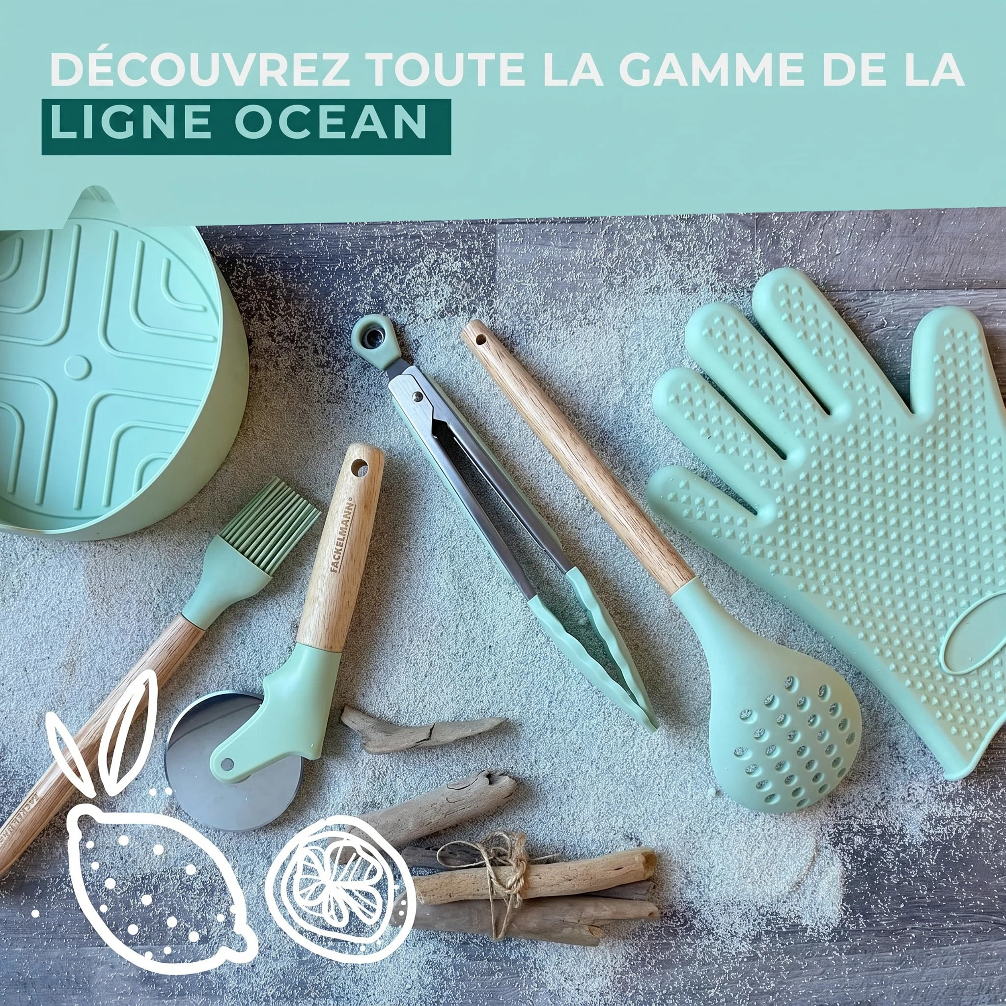Pince de cuisine alimentaire Fackelmann OCEAN
