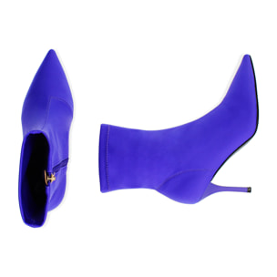 Ankle boots viola in lycra, tacco 8,5 cm