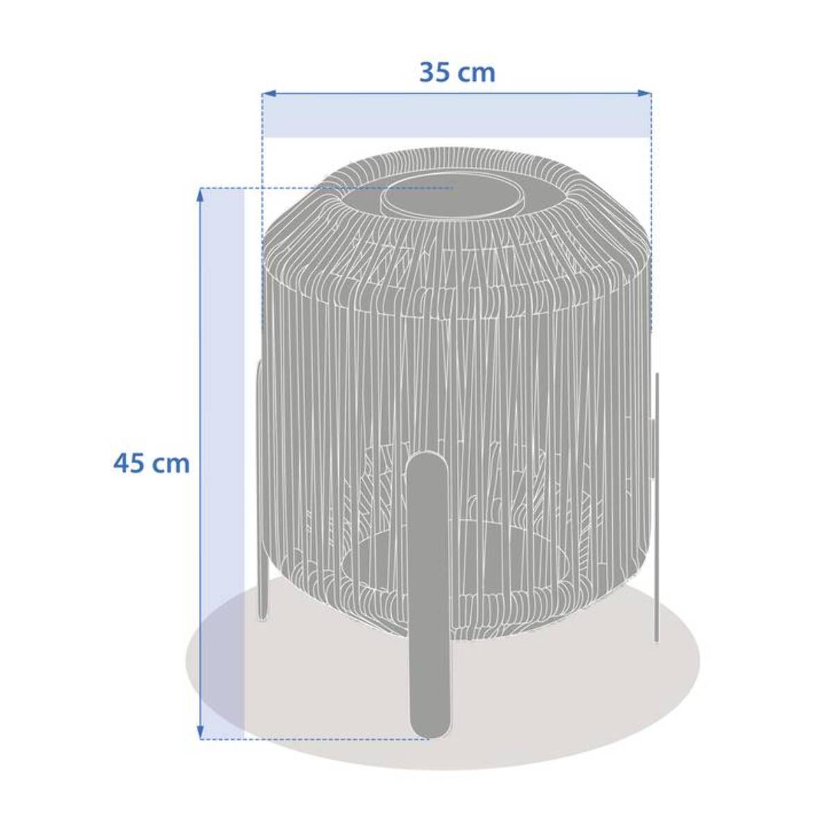 Lanterne Liny solaire gris H36cm