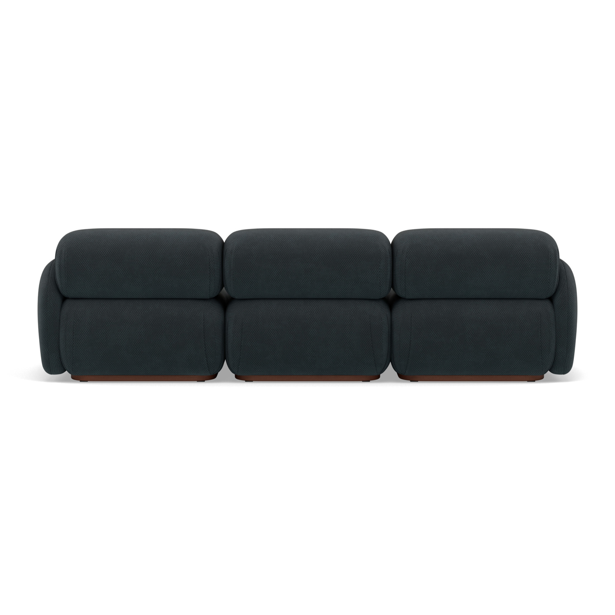 Penelope - canapé droit modulable 3 places en velours texturé - Noir