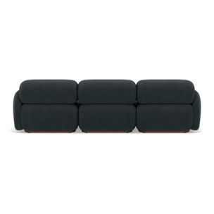 Penelope - canapé droit modulable 3 places en velours texturé - Noir