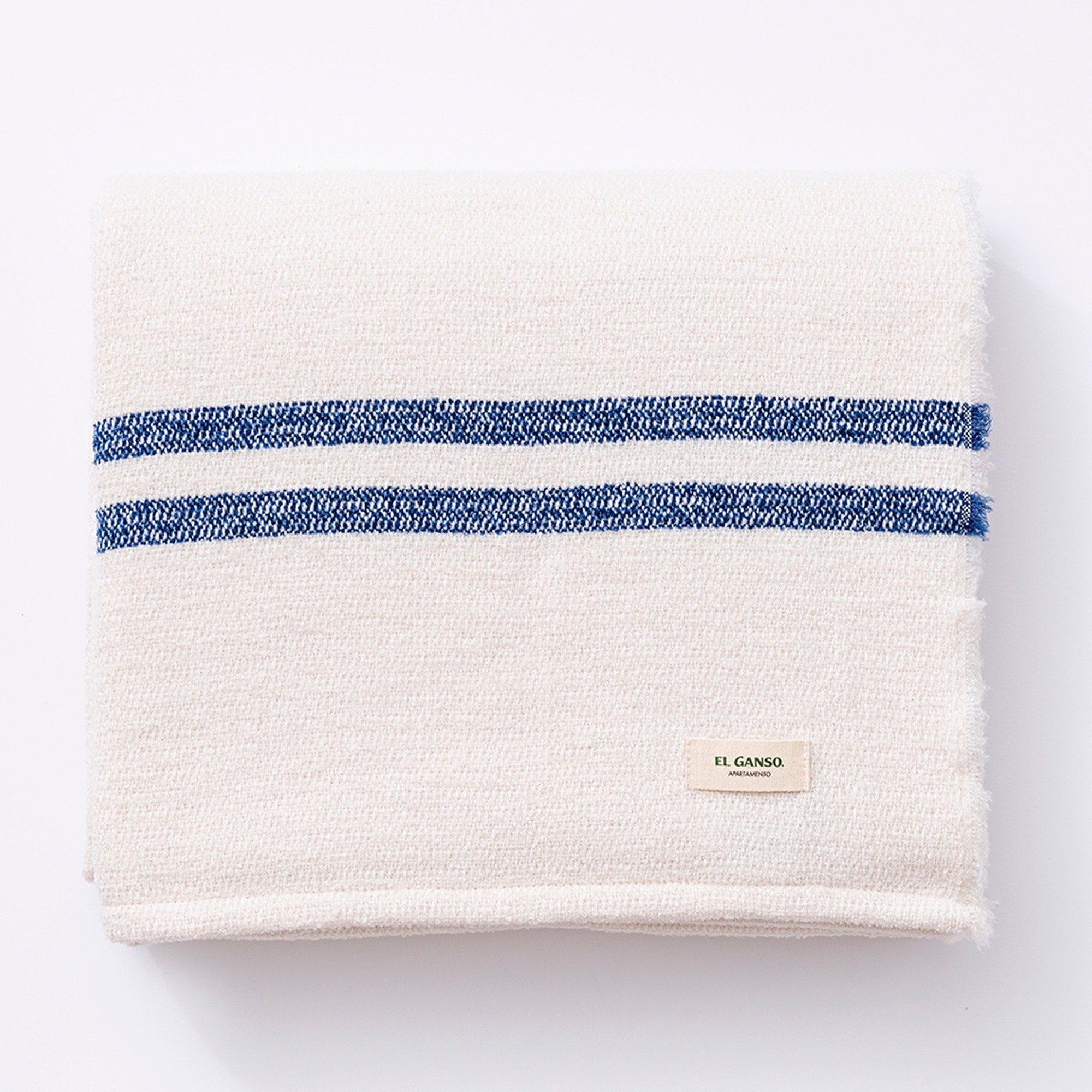 Manta de punto 140x190cm 340gr hilo teñido color crudo el ganso