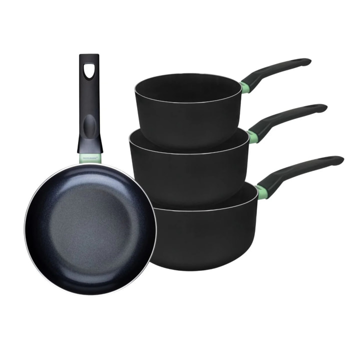 Ensemble de 1 poêle de 20 cm et 3 casseroles 16, 18 et 20 cm Fackelmann Brandao