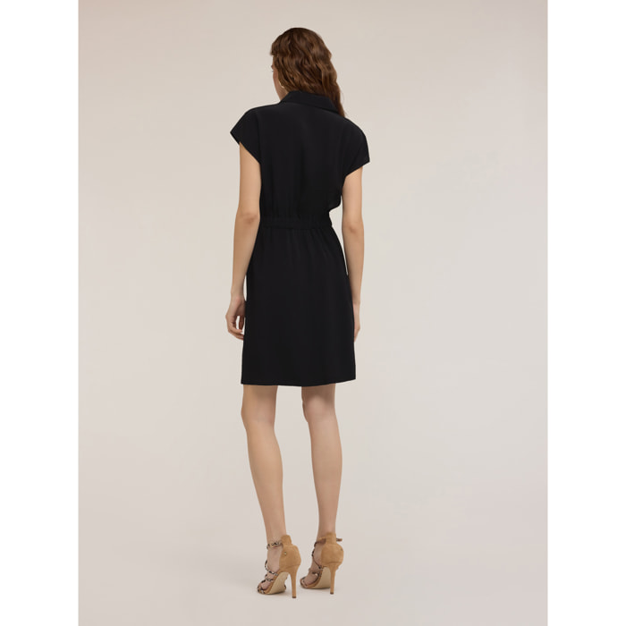 Motivi - Vestido camisero con bolsillos - Negro