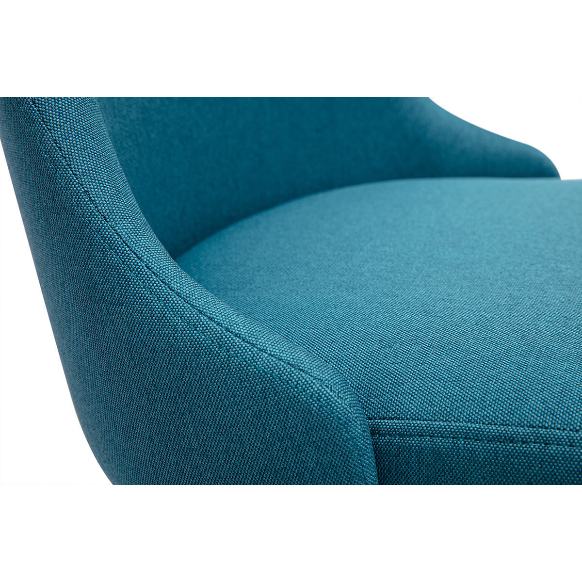 Tabourets de bar scandinaves pivotants 360° en tissu bleu canard et bois hêtre massif H65 cm (lot de 2) HASTA