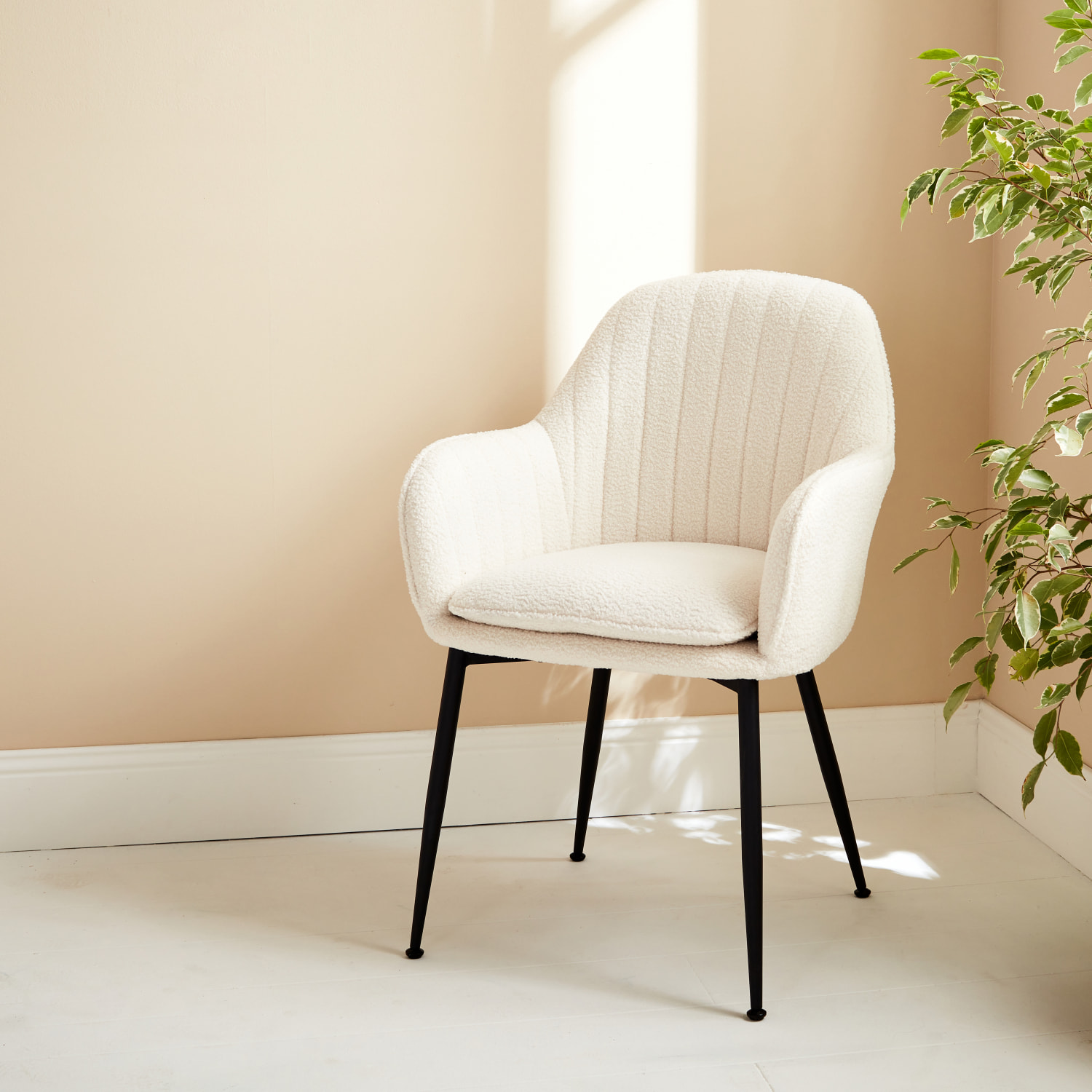 Fauteuil métal et bouclette SHELLA