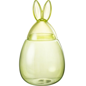 Pot de stockage J-Line Lapin - verre - vert - grand