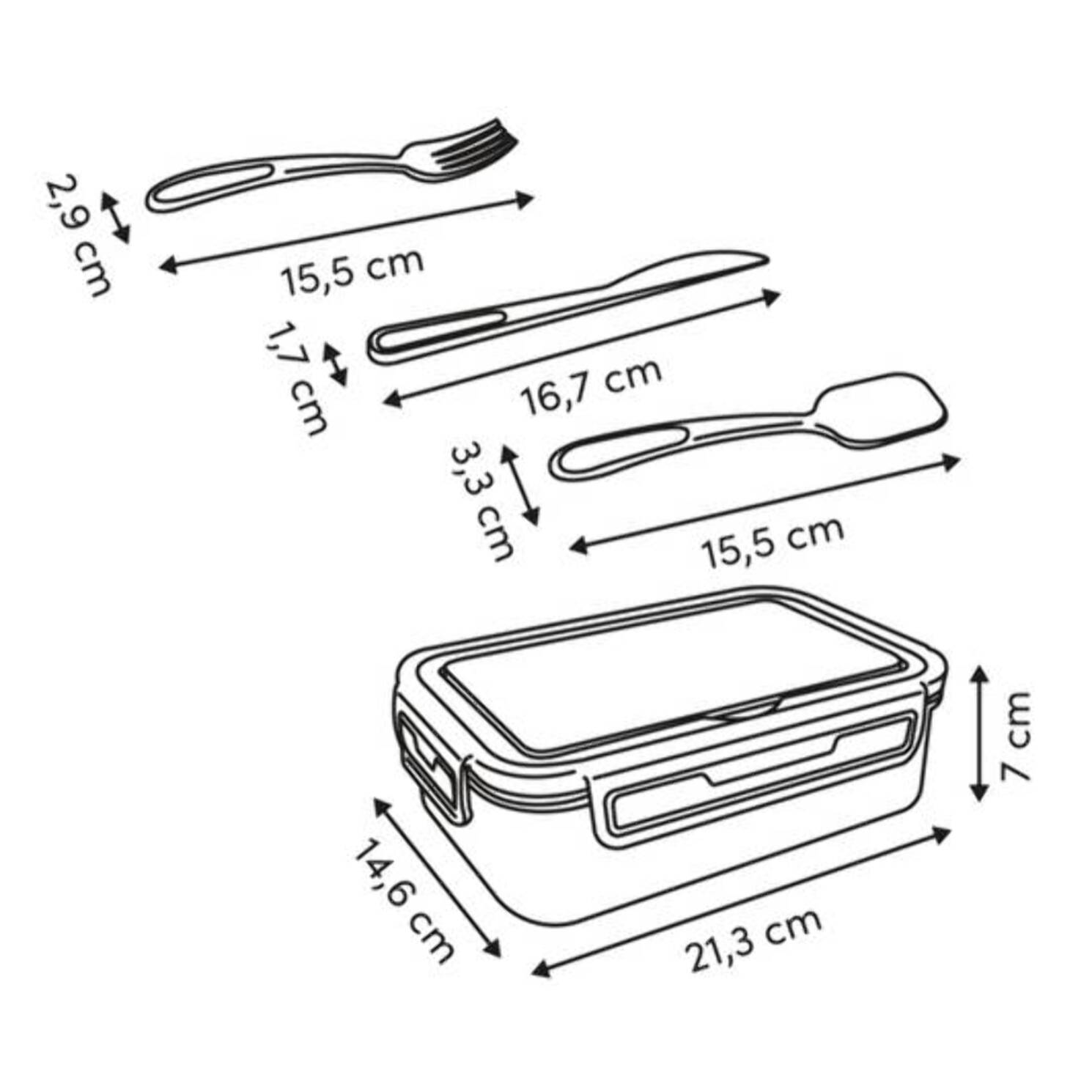 Lunch box rectangulaire 1,2L vert