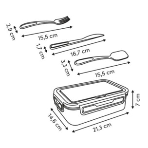 Lunch box rectangulaire 1,2L vert