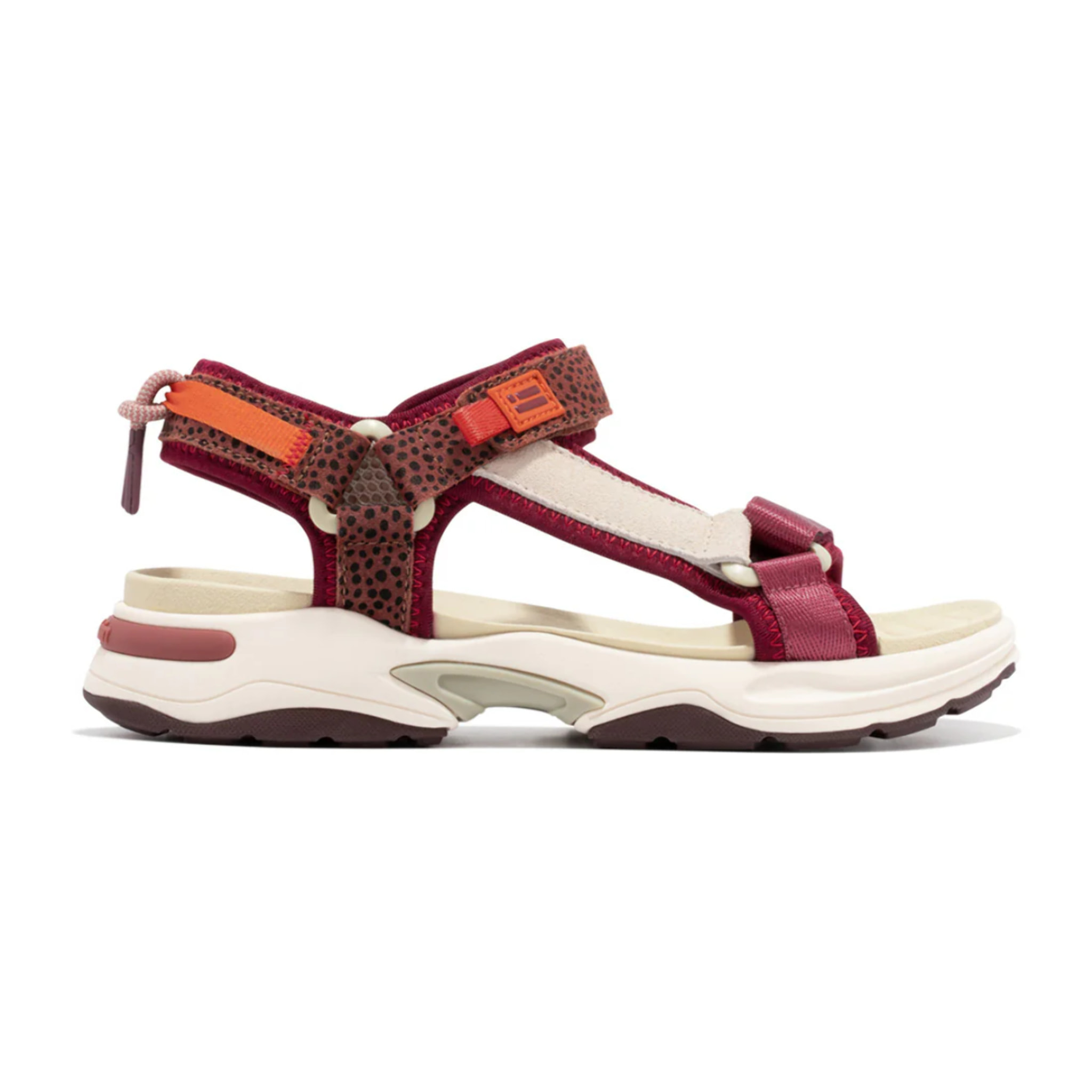 Sandalias Mujer Flame Tiras Burgundy