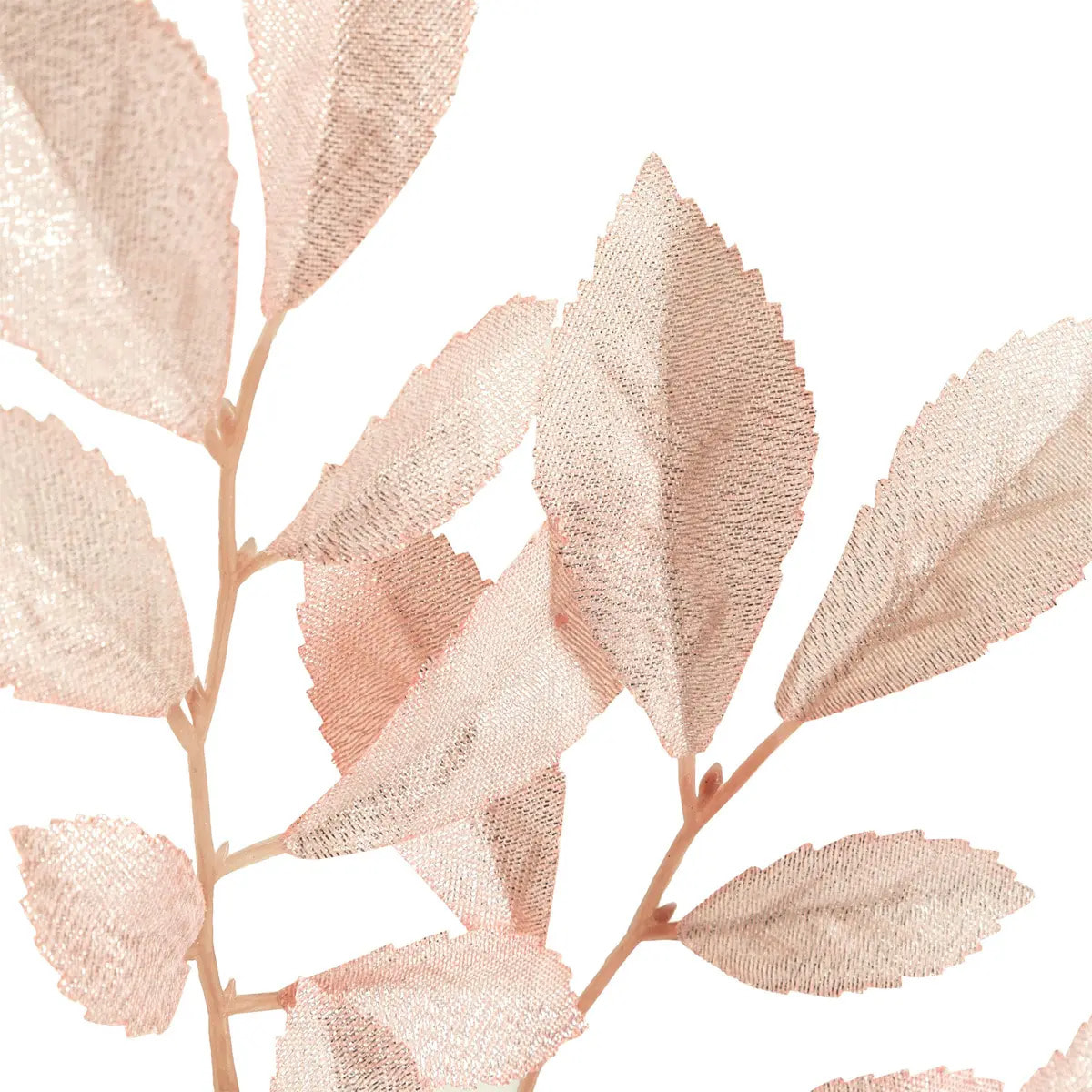 Branche feuille métal rose 75cm