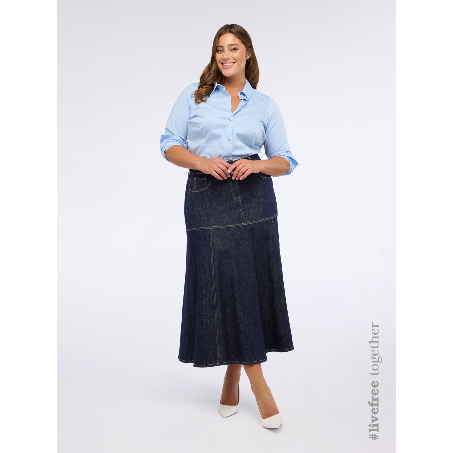 Fiorella Rubino - Gonna lunga in denim - Blu