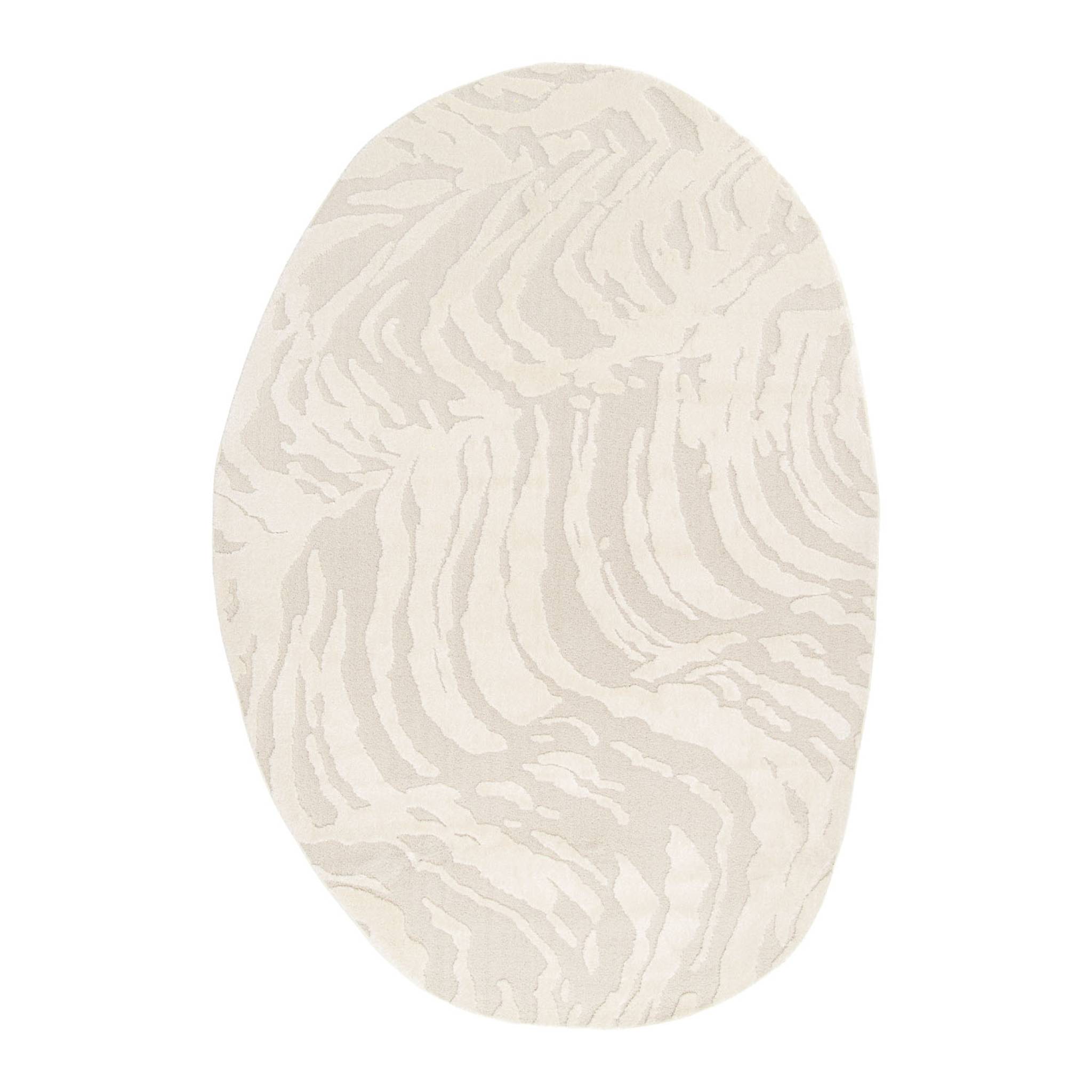 Tapis intérieur forme de galet motif avec relief beige Julianne 160x230cm