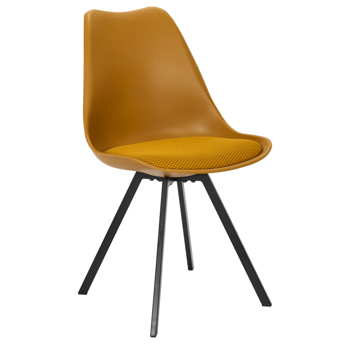 Chaise Avec Coussin Atome Jaune - Lot De 4