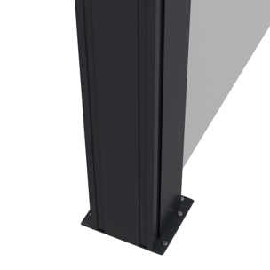 Store latéral brise-vue paravent rétractable de jardin dim. 4L x 1,60H m alu. polyester haute densité 180 g/m² gris