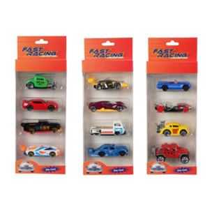 Well home set de 4 coches de juguete escala 1:64 en colores aleatorios