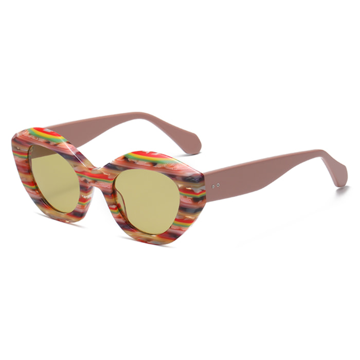 Gafas OCEAN modelo Plage Pampelonne en color Montura rosa floral con lentes amarillas