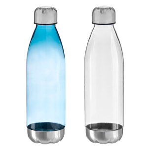 Pack di 2 bottiglie con tappo in acciaio. 650ml assortito 2 colori
