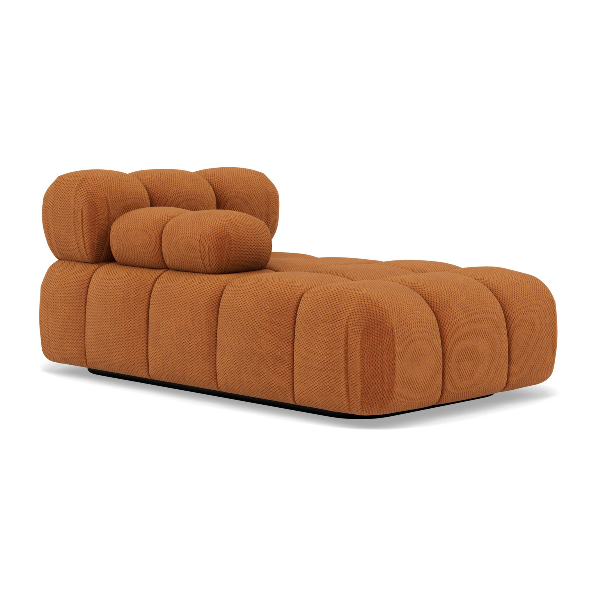 Ruby - module d'assise méridienne gauche en velours texturé - Terracotta