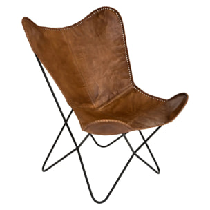 Housse "Dario" cuir marron cognac
