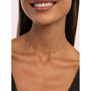 Collar Mini Moons 3mm Acero Baño Oro