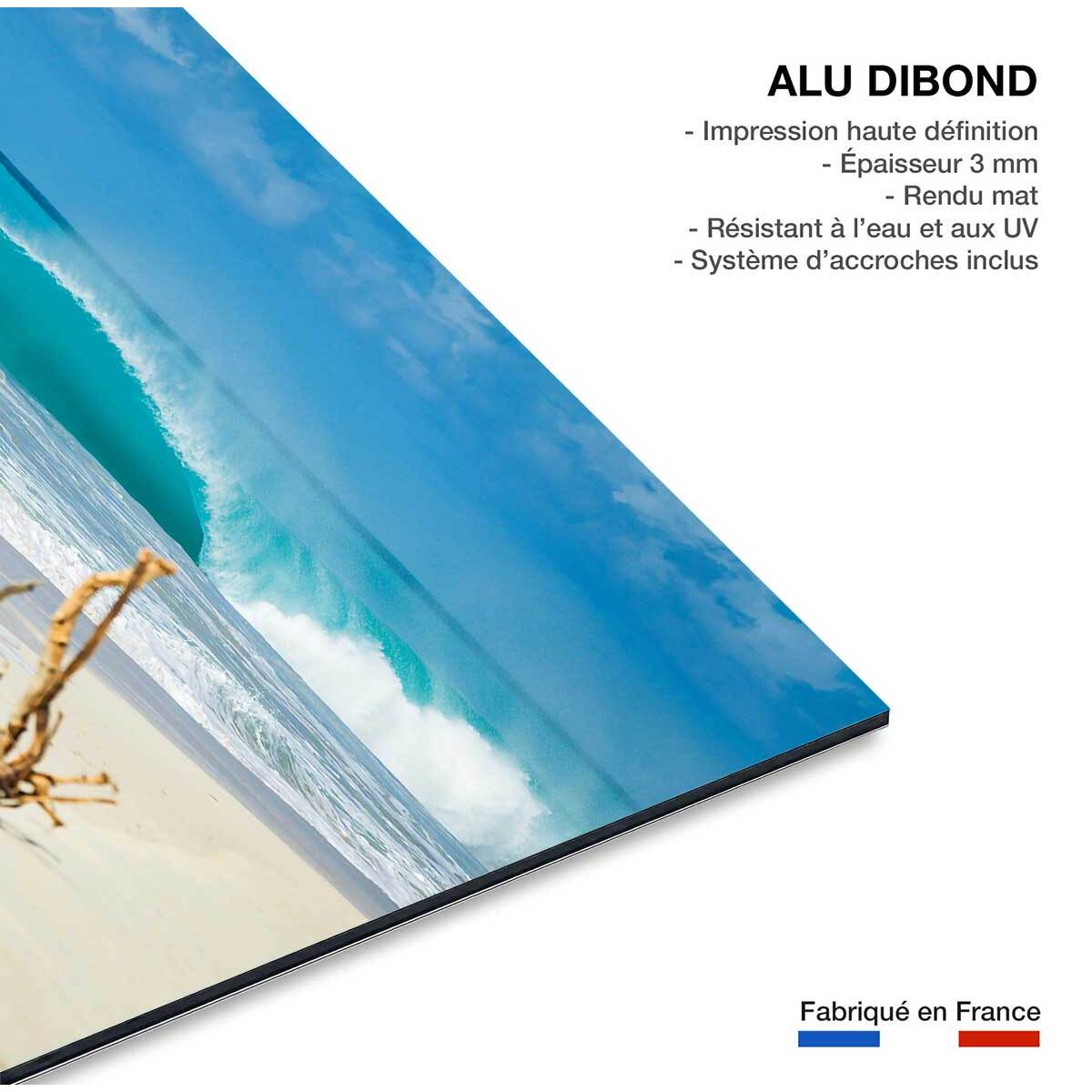 Tableau moderne plage de sable blanc Tableau alu Dibond