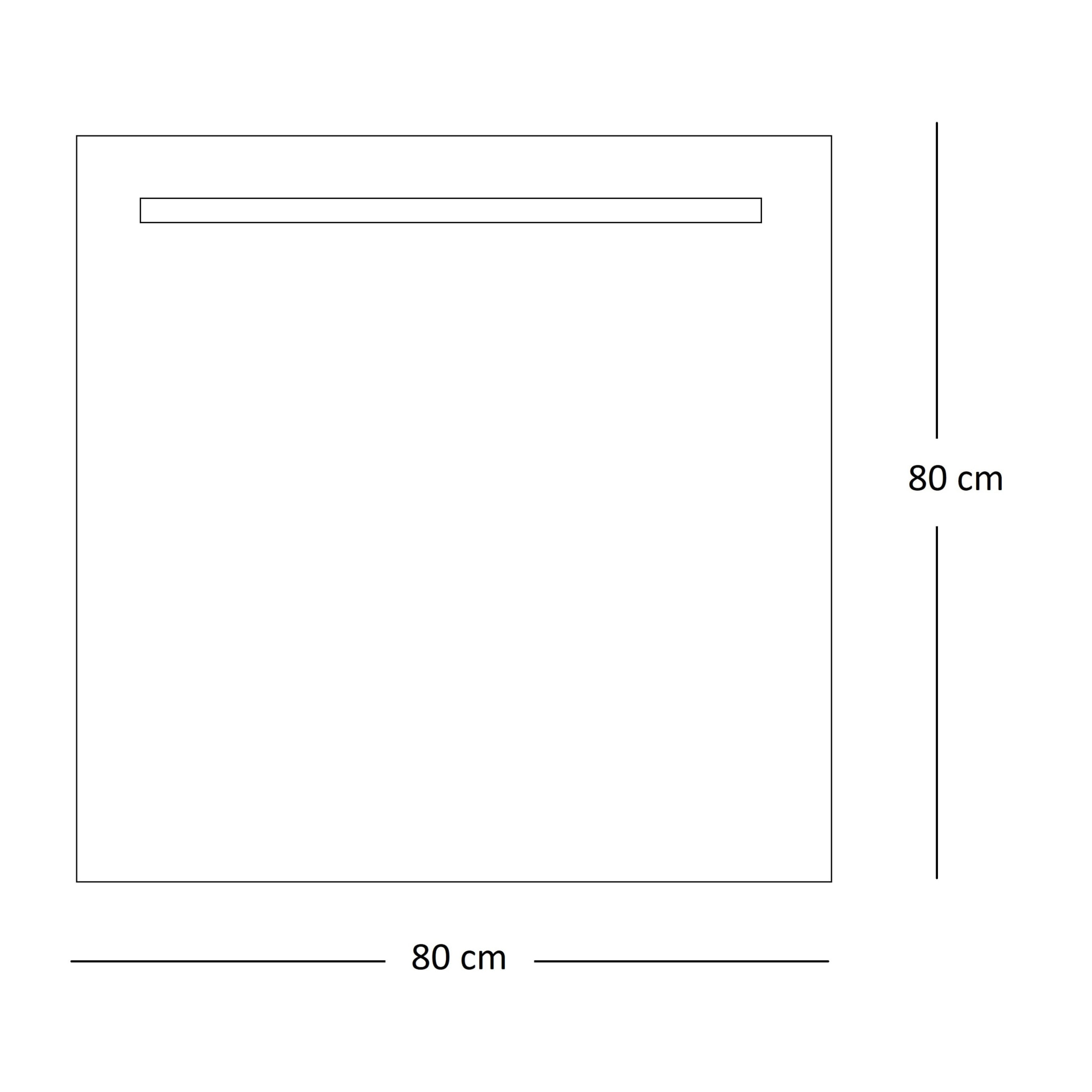 Miroir de salle de bain lumiére led horizontal Alday, 80x80cm