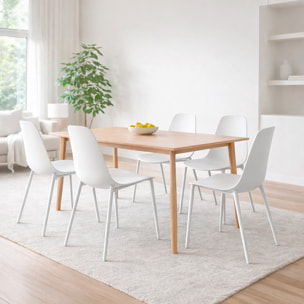 Set 4 Sedie Moderne Con Schienale Ergonomico In Polipropilene E Gambe In Metallo Cucina Sala Da Pranzo Soggiorno 87 x 53 x 49 Cm  Bianco