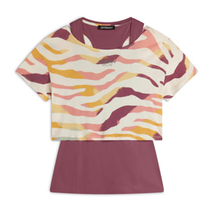 Set T-shirt Cropped multicolore e Canotta