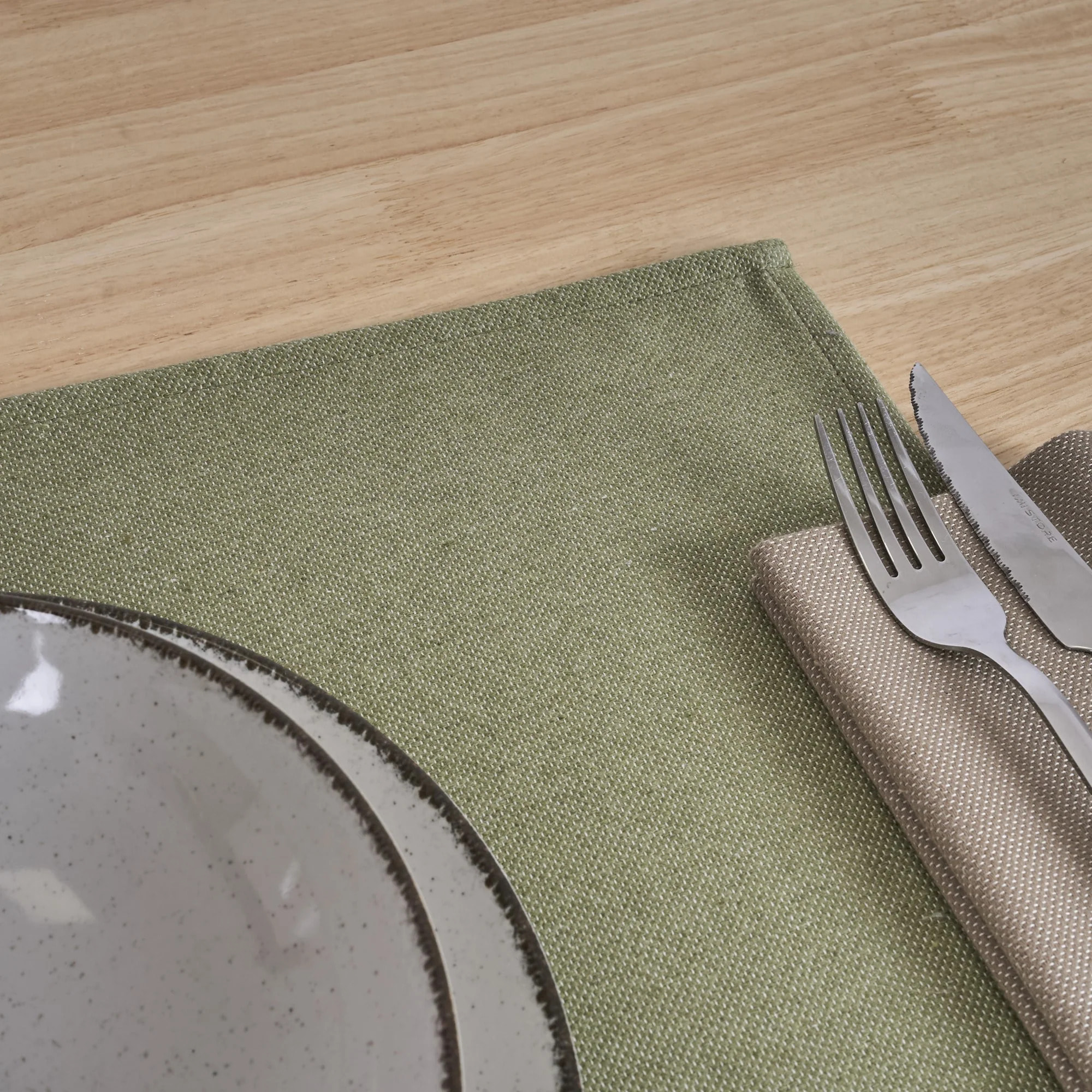 Lot de 2 sets de table jacquard MASSAIC GREEN WET