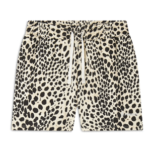 Pantaloncini animalier regular fit in french terry