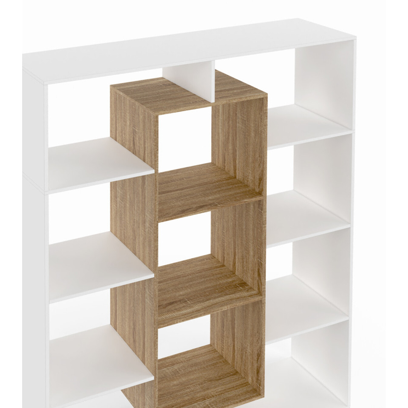 Etagère bibliothèque Paulette bois et blanc