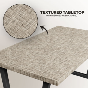 Tavolo da pranzo in legno e metallo con piedi trapezoid nero 220x100 cm Grigio Testurizzato