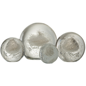 J-Line presse-papier Bulle - verre - argent - extra large