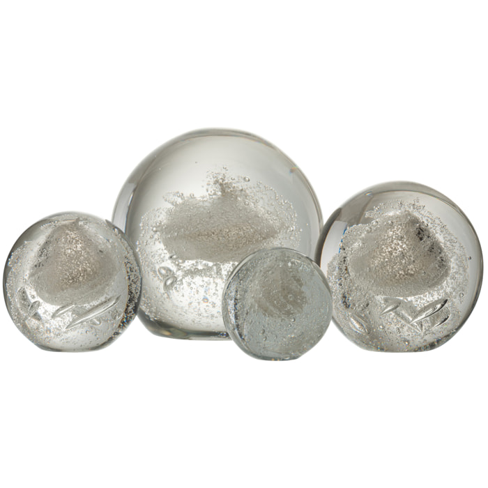 J-Line presse-papier Bulle - verre - argent - extra large